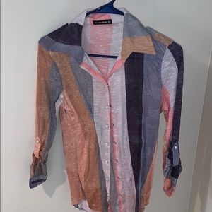 David Cline striped linen button down!